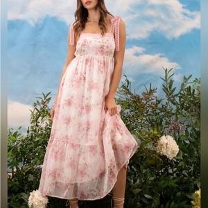Floral Pink Maxi Dress
